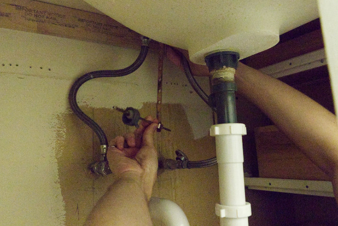 Removing original faucet