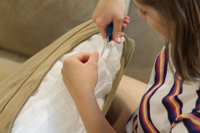 DIY sagging couch cushion fix back pillow slouching fill