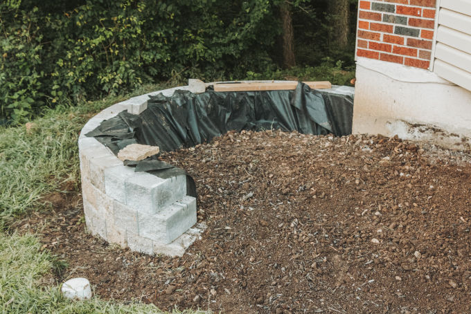 Versa Lok Landscape Retaining Wall Front Yard Dirt Fill