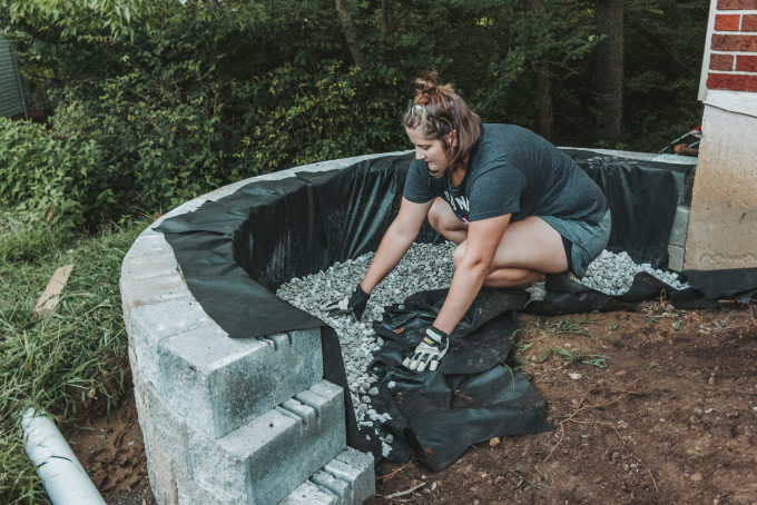 Versa Lok Landscape Retaining Wall Front Yard Rock Drainage Behind Wall