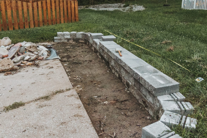 Versa Lok Landscape Retaining Wall Driveway Progress