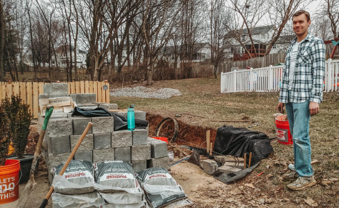 Versa Lok Landscape Retaining Wall Driveway Beginning Before