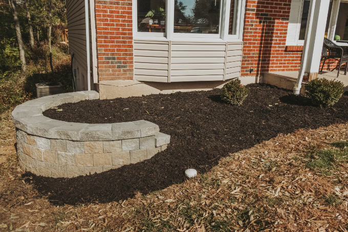 Versa Lok Landscape Retaining Wall After Mulch
