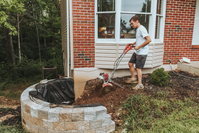 Versa Lok Landscape Retaining Wall Roto Tiller